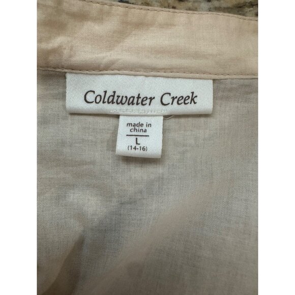 NWT Coldwater Creek Ivory Cottage Peasant Romantic Embroidered Lace Tunic Top L - Picture 6 of 11